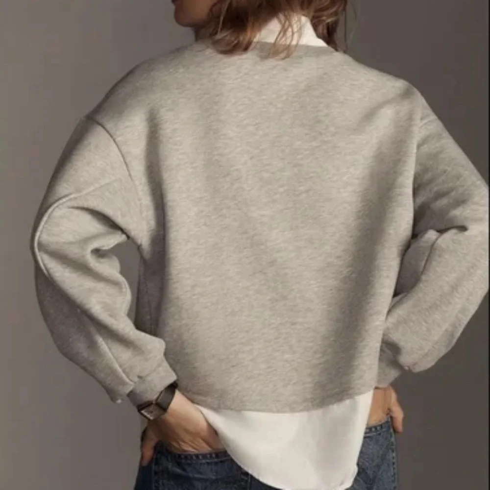 Anthropologie Maeve Layered Oversized Twofer Sweatshirt - Picture 5 of 5